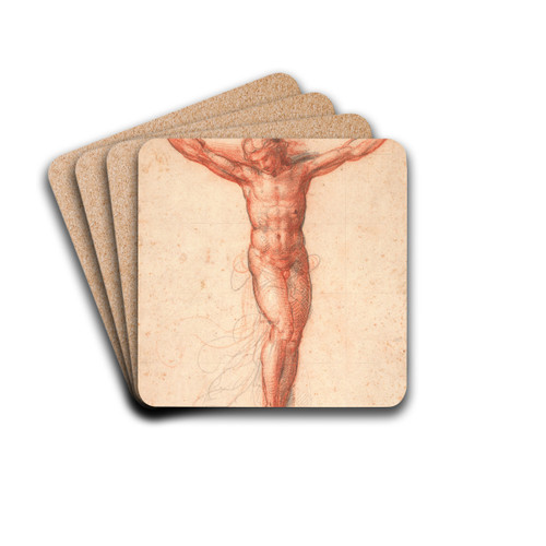 The crucified Christ by Fra Bartolomeo Drink Coasters - set of 4