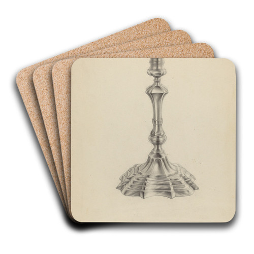 Silver Candlestick by Leo Drozdoff Art Drink Coaster set