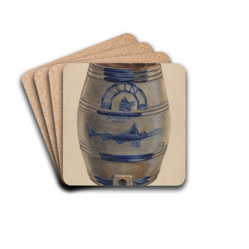 Holland Gin Keg by Bertha Stefano Drink Coasters - set of 4 Holland Gin Keg by Bertha Stefano Drink Coasters - set of 4