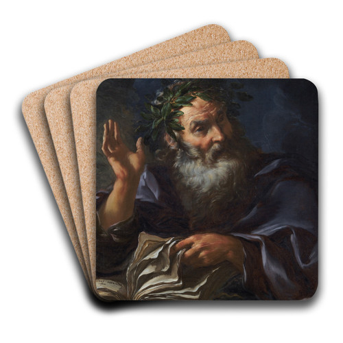 Homer by Girolamo Troppa Art Drink Coaster set