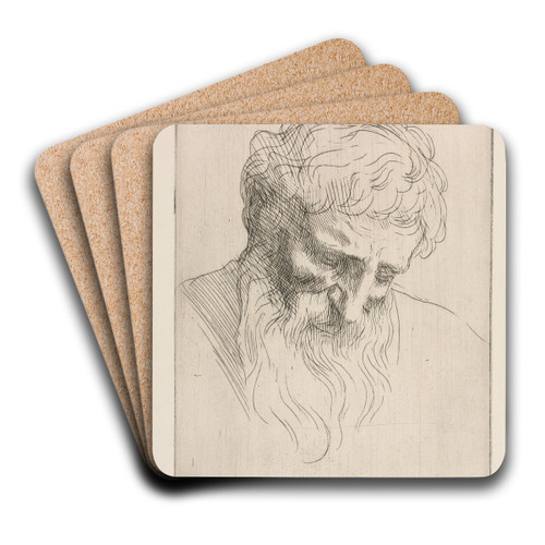 Head of a Man by Alphonse Legros Art Drink Coaster set