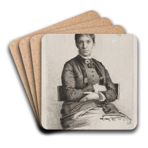 Portrait of Alma Bloch, ne Trepka by Carl Bloch Art Drink Coaster set