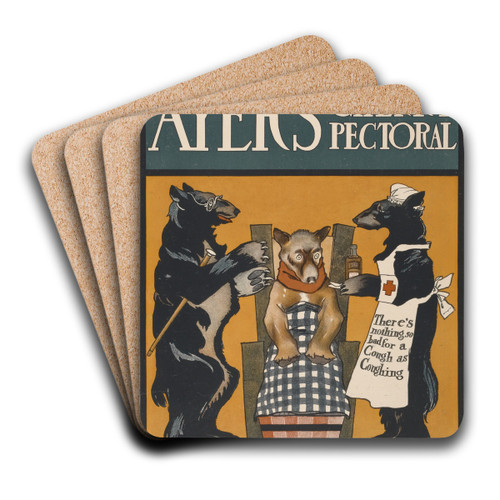 Ayer's Cherry Pectorials by Edward Penfield Art Drink Coaster set Ayer's Cherry Pectorials by Edward Penfield Art Drink Coaster set