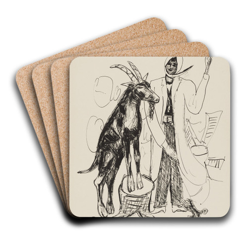 The Buck by Max Beckmann Art Drink Coaster set