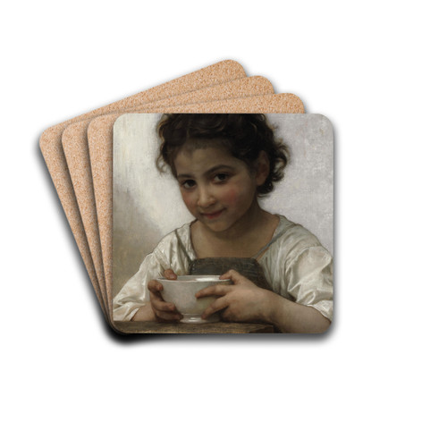 La soupe au lait by William Bouguereau Drink Coasters - set of 4