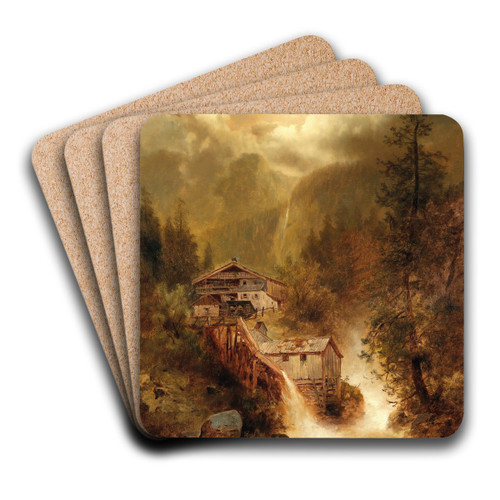 Approaching Storm in the High Mountains by Josef Thoma Art Drink Coaster set Approaching Storm in the High Mountains by Josef Thoma Art Drink Coaster set
