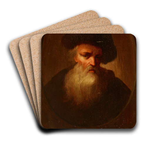 Portrait of an Old Man by Christian Wilhelm Ernst Dietrich Art Drink Coaster set Portrait of an Old Man by Christian Wilhelm Ernst Dietrich Art Drink Coaster set