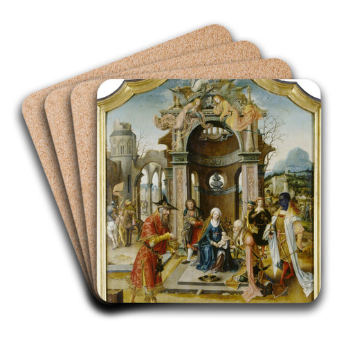 The Adoration of the Magi by Master of the von Groote Adoration Art Drink Coaster set