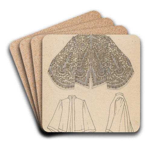Embroidered Jacket by Isabelle De Strange Art Drink Coaster set Embroidered Jacket by Isabelle De Strange Art Drink Coaster set