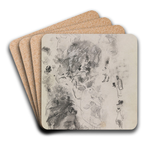 Ensor's Mother and Silhouettes by James Ensor Art Drink Coaster set