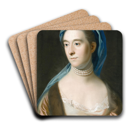 Portrait of Mrs. Joseph Henshaw by John Singleton Copley Art Drink Coaster set Portrait of Mrs. Joseph Henshaw by John Singleton Copley Art Drink Coaster set