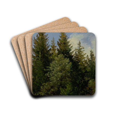 Firs by Carl Gustav Carus Drink Coasters - set of 4
