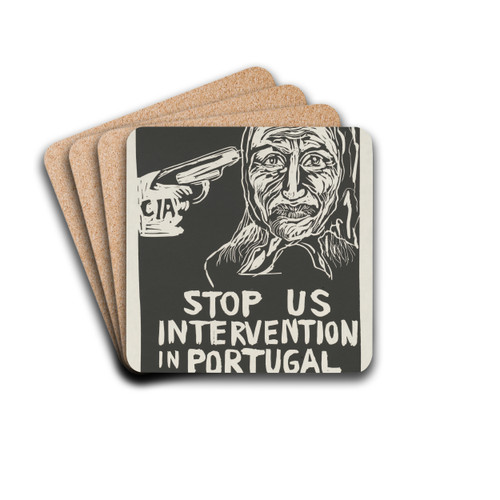Stop US intervention in Portugal by Rachael Romero Drink Coasters - set of 4
