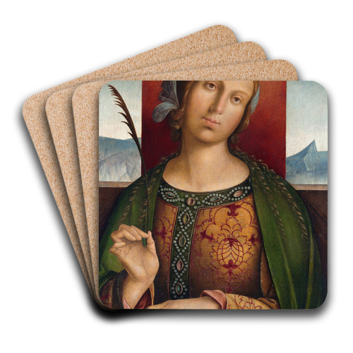 Saint Catherine of Alexandria by Francesco Zaganelli di Bosio Art Drink Coaster set
