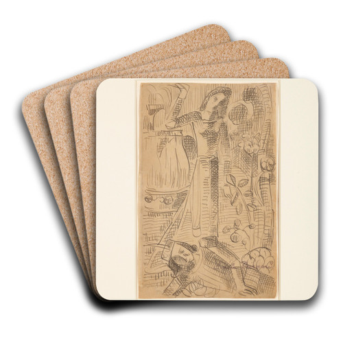 Scne de 'La Chanson de Roland' by Emile Bernard Art Drink Coaster set Scne de 'La Chanson de Roland' by Emile Bernard Art Drink Coaster set