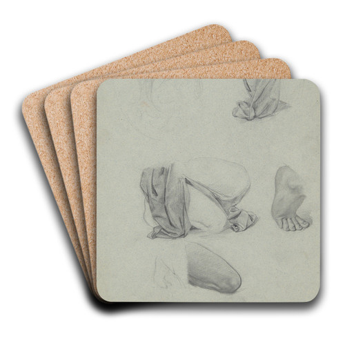Sketch to the Portrait of Jadwiga uszczewska - Deotyma and Studies of Fragments of a Kneeling Figure by Jzef Simmler Art Drink Coaster set Sketch to the Portrait of Jadwiga uszczewska - Deotyma and Studies of Fragments of a Kneeling Figure by Jzef Simmler Art Drink Coaster set