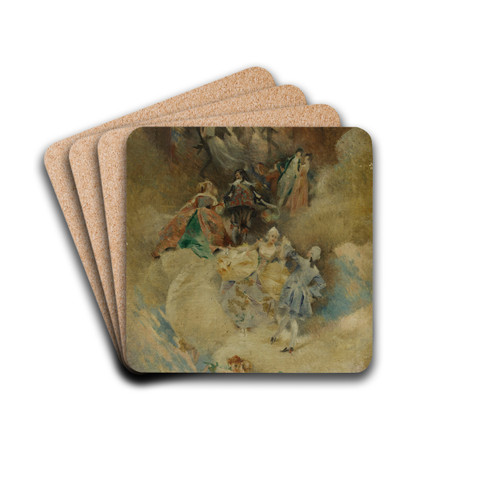 La Peinture  travers les ges - La Danse  travers les ges by Aim Morot Drink Coasters - set of 4