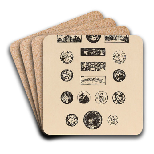 Vignetten by Edvard Munch Art Drink Coaster set