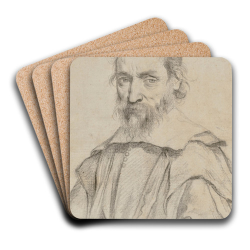 Portrait of Nicolas-Claude Fabri de Peiresc by Claude Mellan Art Drink Coaster set
