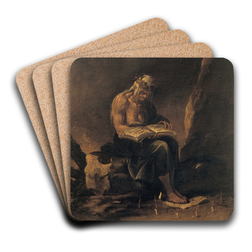 A Witch by Salvator Rosa Art Drink Coaster set