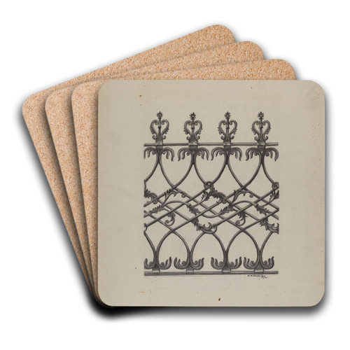 Cast Iron Fence by Eugene Shellady Art Drink Coaster set Cast Iron Fence by Eugene Shellady Art Drink Coaster set