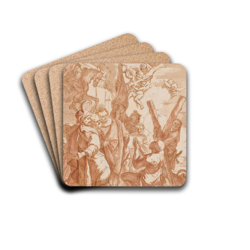 The Martyrdrom of Saint Andrew by Francesco Fontebasso Drink Coasters - set of 4 The Martyrdrom of Saint Andrew by Francesco Fontebasso Drink Coasters - set of 4