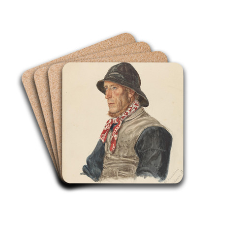 Hans Jrgen Johannesen, Nevlunghavn by Adolph Tidemand Drink Coasters - set of 4