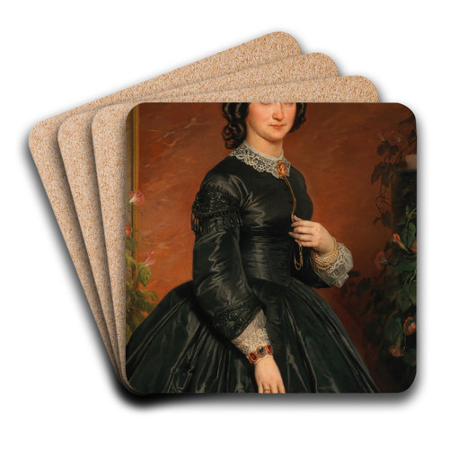 Bildnis einer Dame by Franz Dobiaschofsky Art Drink Coaster set