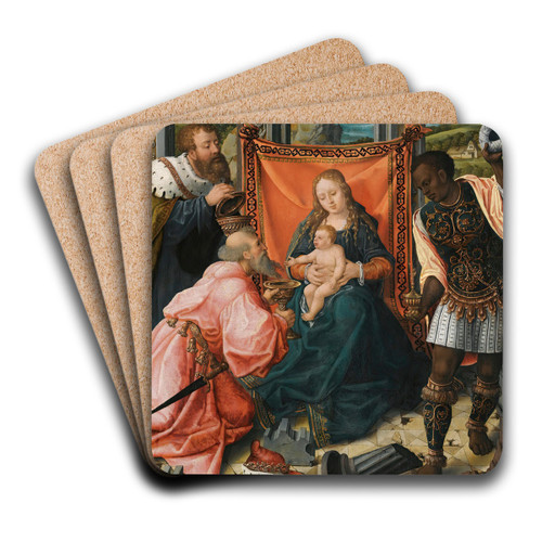 The Adoration Of The Magi by Workshop of Bernard van Orley Art Drink Coaster set