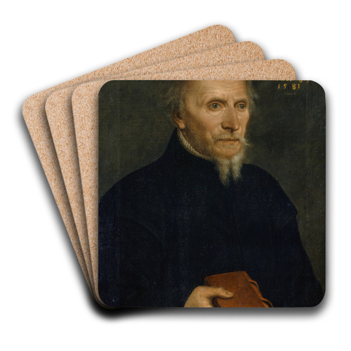 Portrait of Thomas Platter by Hans Bock the Elder Art Drink Coaster set