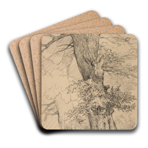 tude d'arbre by Jacques-Raymond Brascassat Art Drink Coaster set