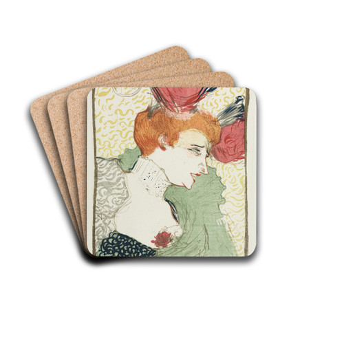 Bust Of Mademoiselle Lender by Henri de Toulouse-Lautrec Drink Coasters - set of 4