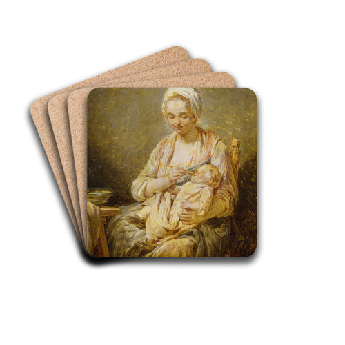 Le devoir maternel (Maternal Duty) by Nicolas Bernard Lpici Drink Coasters - set of 4