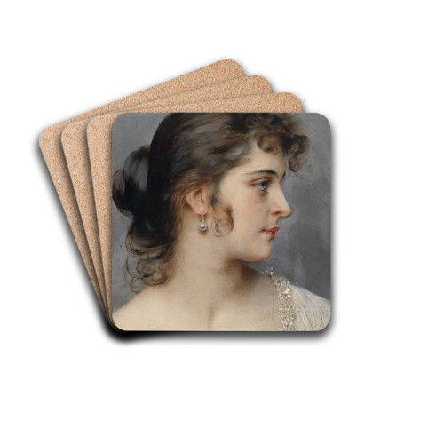 Bildnis einer Dame by Eugen von Blaas Drink Coasters - set of 4
