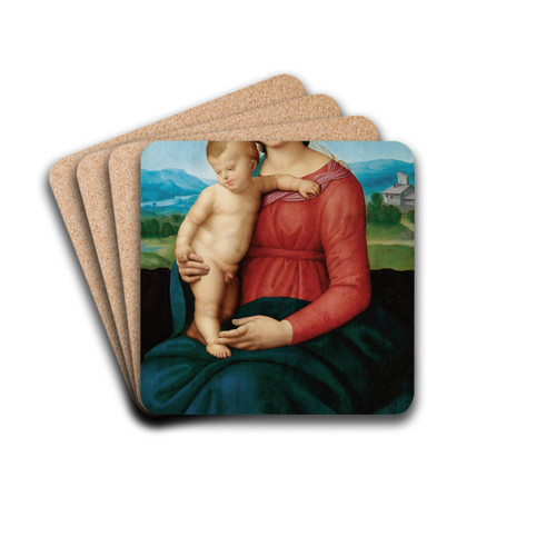 Madonna and Child by Follower of Raphael Drink Coasters - set of 4