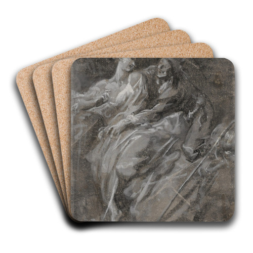 An Amorous Couple by Alessandro Magnasco Art Drink Coaster set