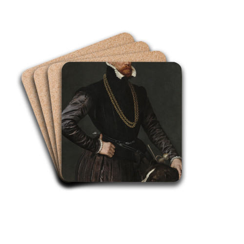 Portrait of a Gentleman by Antonis Mor Drink Coasters - set of 4 Portrait of a Gentleman by Antonis Mor Drink Coasters - set of 4