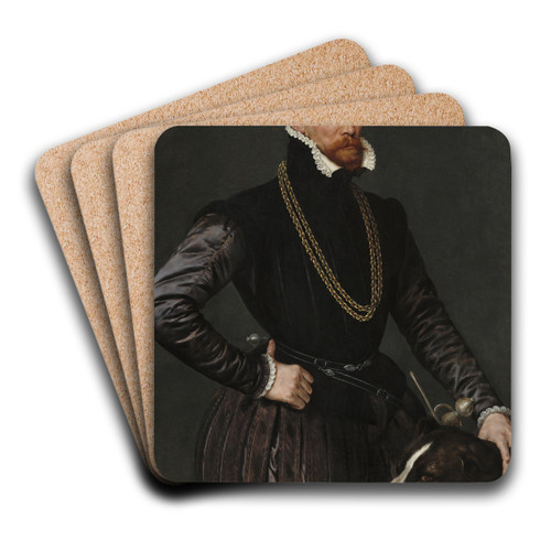 Portrait of a Gentleman by Antonis Mor Art Drink Coaster set Portrait of a Gentleman by Antonis Mor Art Drink Coaster set