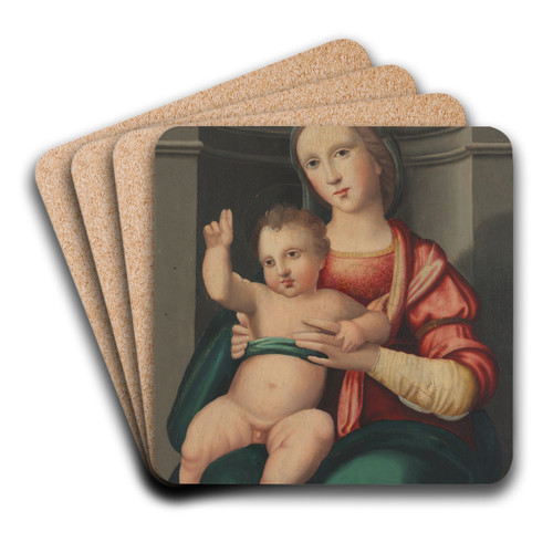 Madonna and Child in a Niche by Antonio del Ceraiolo Art Drink Coaster set