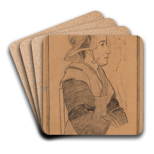 Bretonne de profil by Jan Verkade Art Drink Coaster set