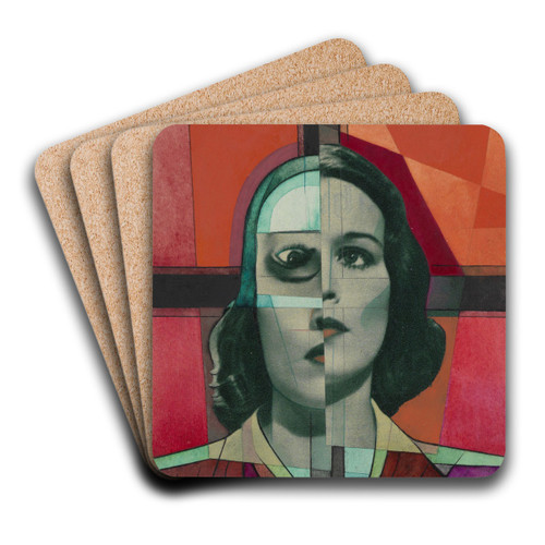 Ohne Titel (Collage) II; aus; 'Die 150 Bltter' by Karl Wiener Art Drink Coaster set