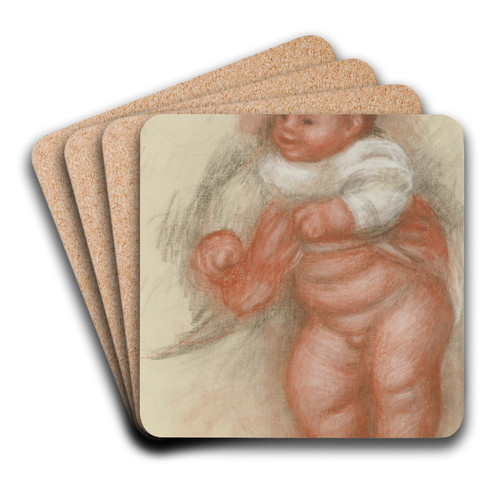Enfant Nu Debout by Pierre-Auguste Renoir Art Drink Coaster set