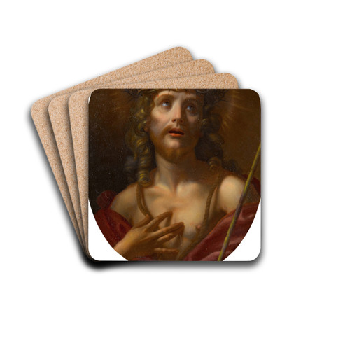 Christ wearing the crown of thorns by Circle of Carlo Dolci Drink Coasters - set of 4 Christ wearing the crown of thorns by Circle of Carlo Dolci Drink Coasters - set of 4