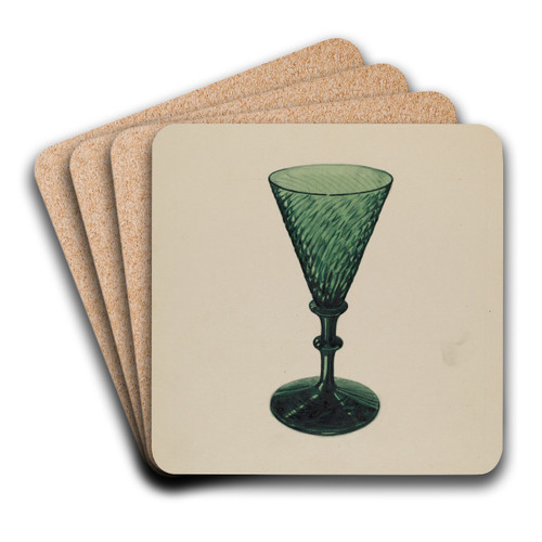 Sherry Wine Glass by John Dana Art Drink Coaster set