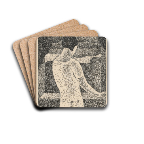 Woman by the window by Mikul Galanda Drink Coasters - set of 4 Woman by the window by Mikul Galanda Drink Coasters - set of 4