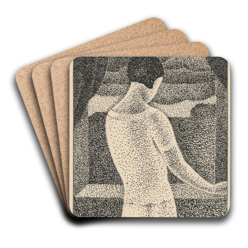 Woman by the window by Mikul Galanda Art Drink Coaster set Woman by the window by Mikul Galanda Art Drink Coaster set