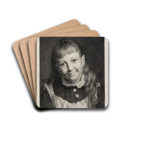 The Laughing Girl, Portrait of Ida Alma Bloch by Carl Bloch Drink Coasters - set of 4