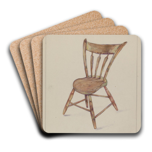 Kitchen Chair by Rosa Burger Art Drink Coaster set