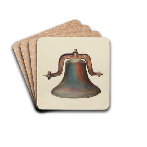 Church Bell by American 20th Century Drink Coasters - set of 4