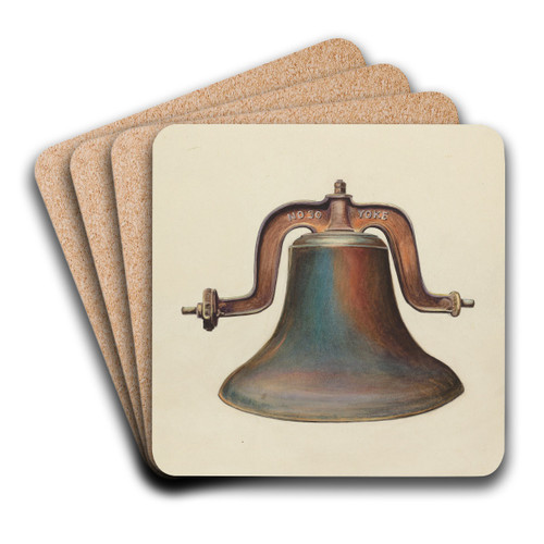 Church Bell by American 20th Century Art Drink Coaster set